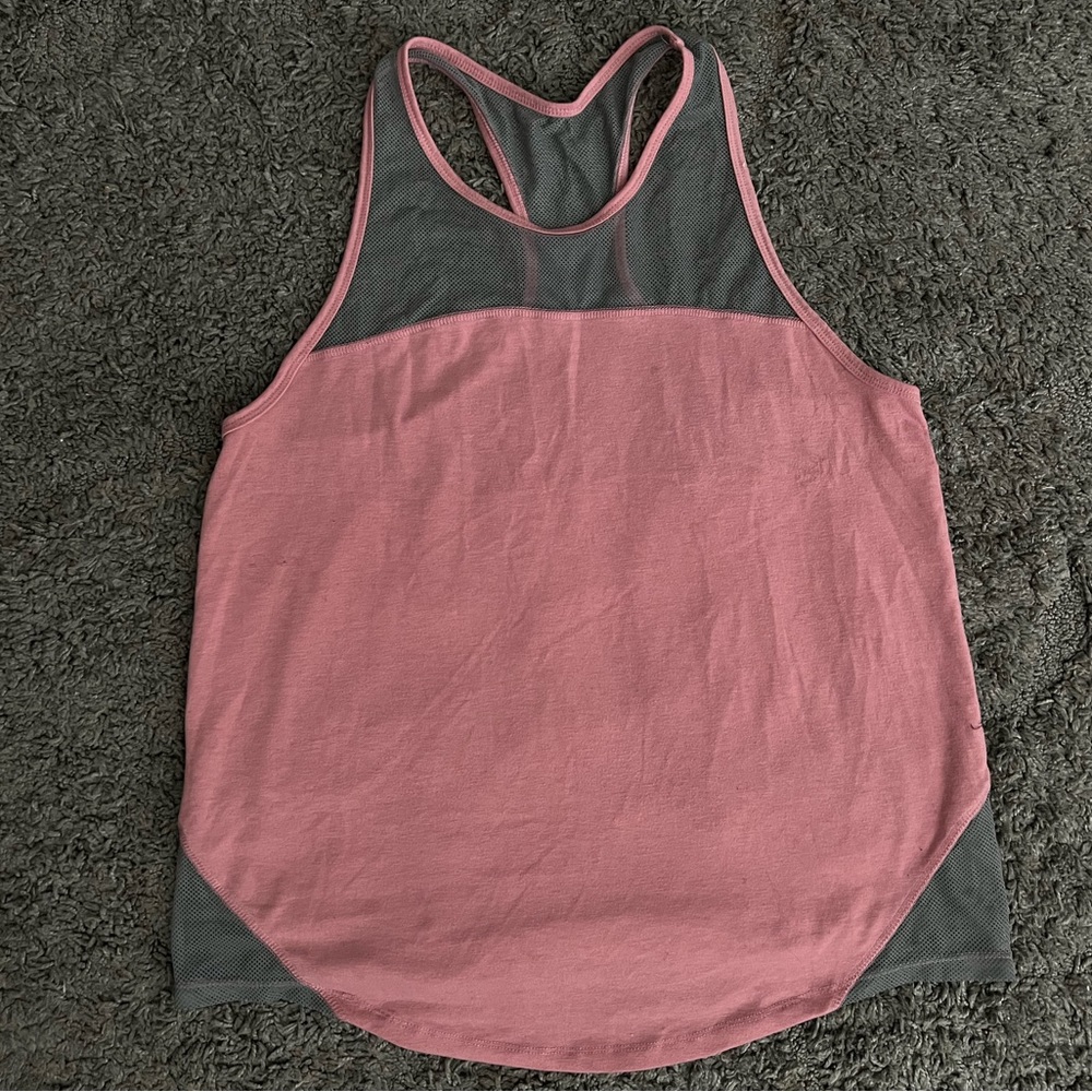 Pink and Gray Racerback Mesh Athletic Tank Top Size 1X